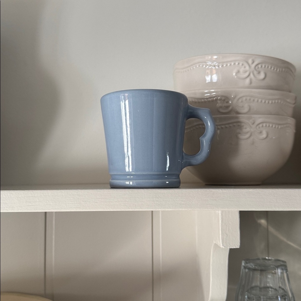 Antique Pale Blue Ironstone Mug